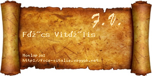 Föcs Vitális névjegykártya